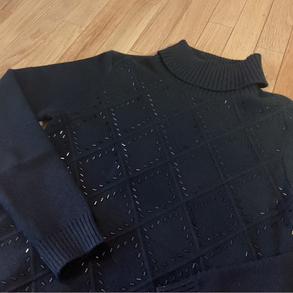 5 for $25 - Like new - Belldini Black Embellished Turtleneck Sweater - Small - Picture 8 of 16